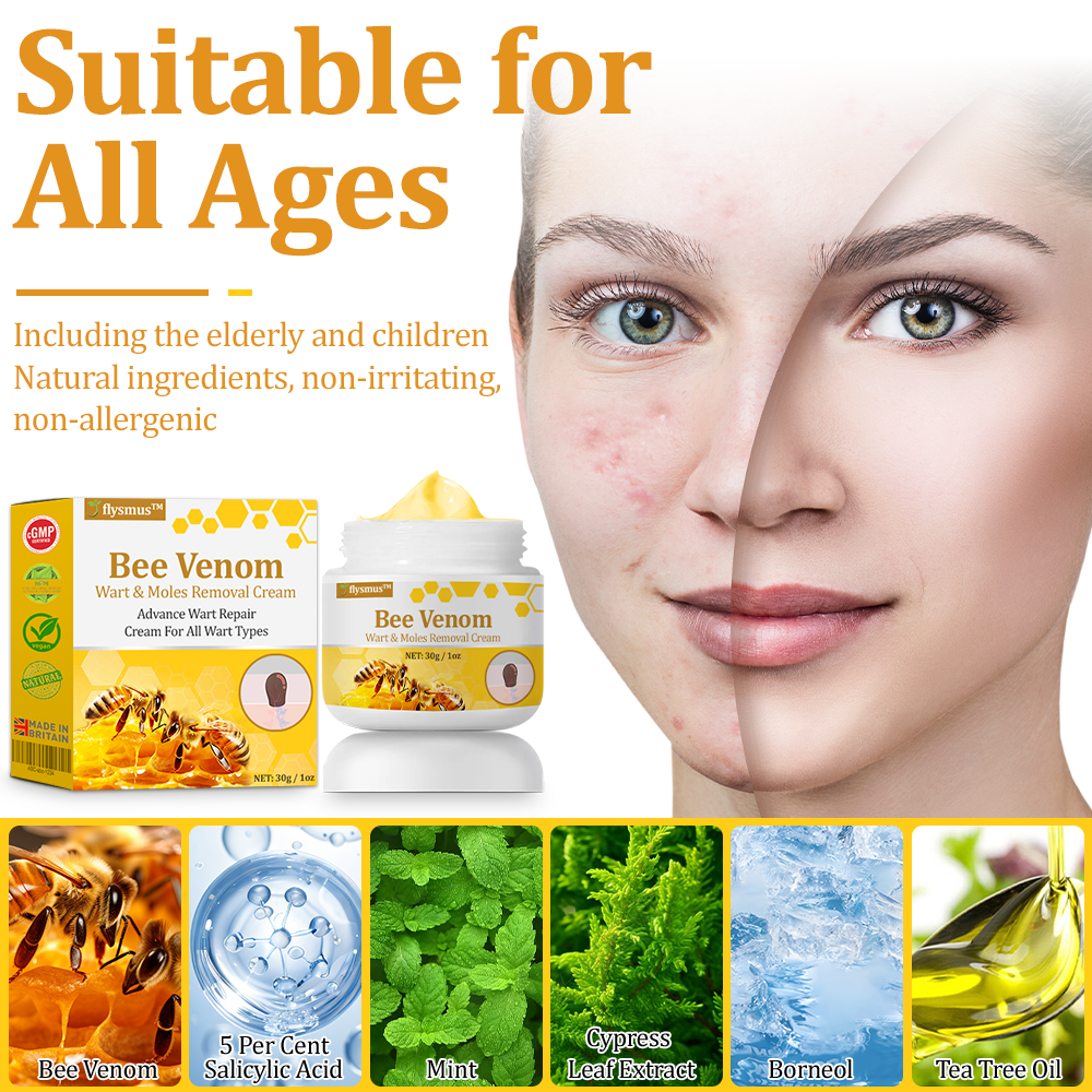 🐝 flysmus™ TagCure Bee Venom Skincare Cream, Certified by The British Association of Dermatologists (BAD) – Helps Treat Persistent Warts, Skin Tags, Skin Lesions, Infections, Scarring, and Smooth Uneven Skin 🌿👨⚕️