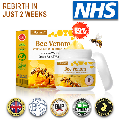 🐝 flysmus™ TagCure Bee Venom Skincare Cream, Certified by The British Association of Dermatologists (BAD) – Helps Treat Persistent Warts, Skin Tags, Skin Lesions, Infections, Scarring, and Smooth Uneven Skin 🌿👨⚕️