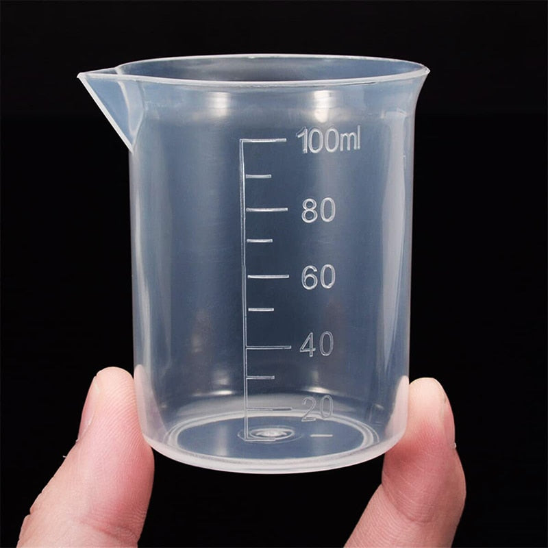 100ml Measuring Cup Transparent Scale Plastic Measuring Cup Lab Chemical Measuring Cup Without Handle Kitchen Bar Supplies