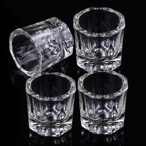 Crystal Glass Acrylic Acrylic Powder Liquid Nail Cup Dappen Dish Lid Bowl Cup Holder Equipment Nail Tools