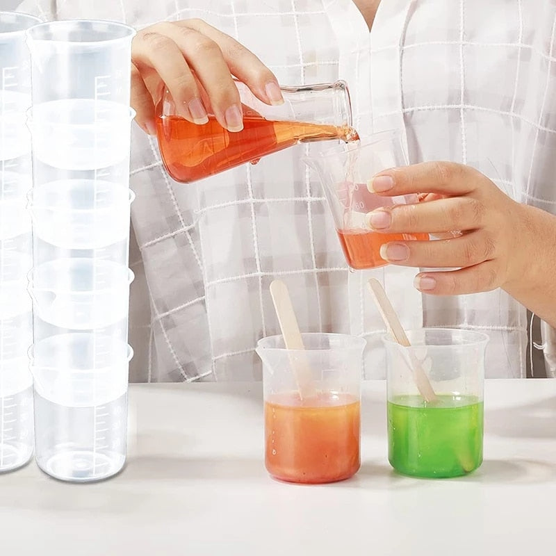 100ml Measuring Cup Transparent Scale Plastic Measuring Cup Lab Chemical Measuring Cup Without Handle Kitchen Bar Supplies