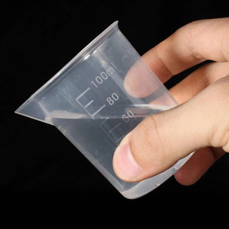 100ml Measuring Cup Transparent Scale Plastic Measuring Cup Lab Chemical Measuring Cup Without Handle Kitchen Bar Supplies